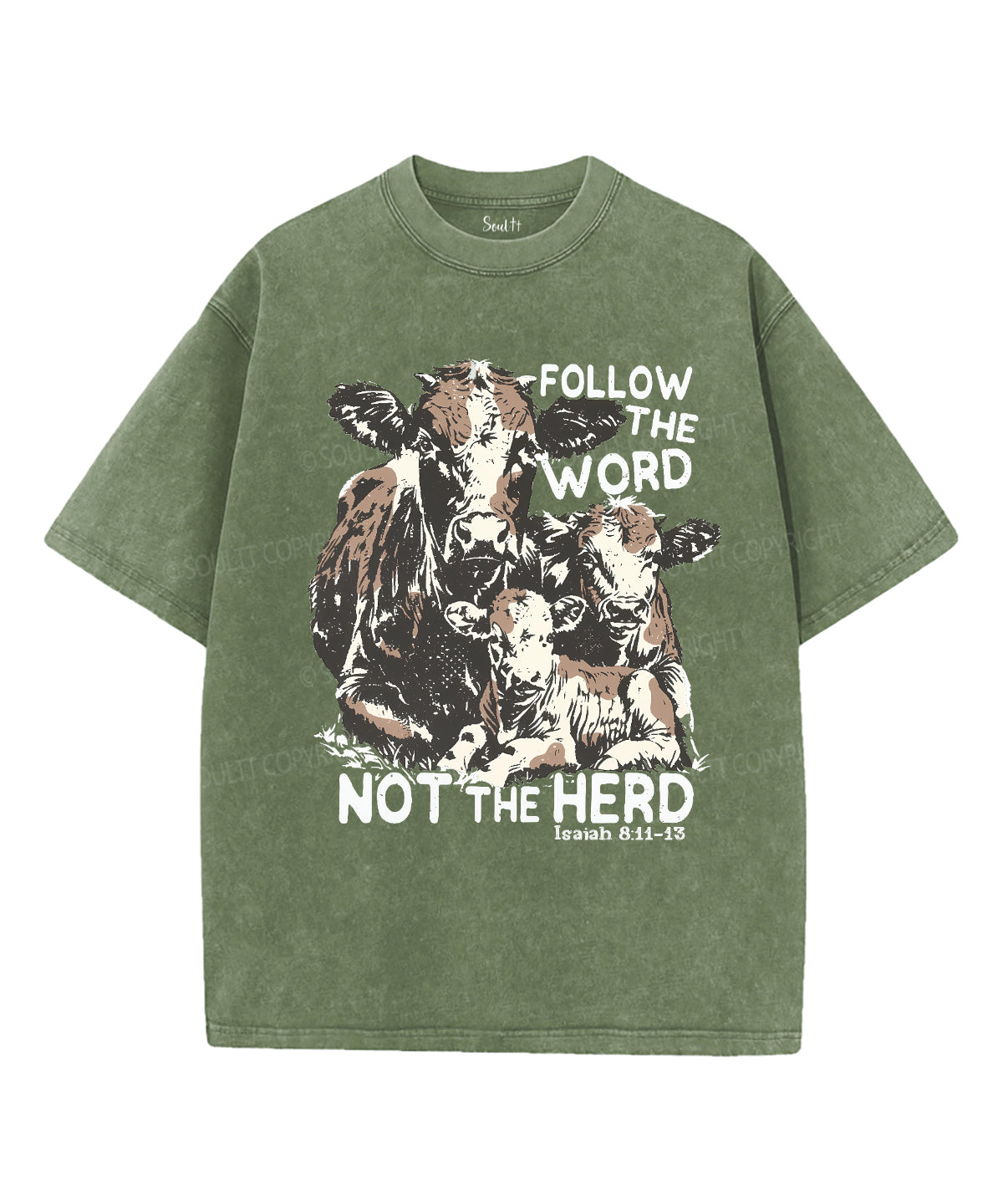 Follow The Word Not The Herd Unisex Washed Christian T-shirt Hoodie, Sweatshirt | CiraTrend.com (Image 2)