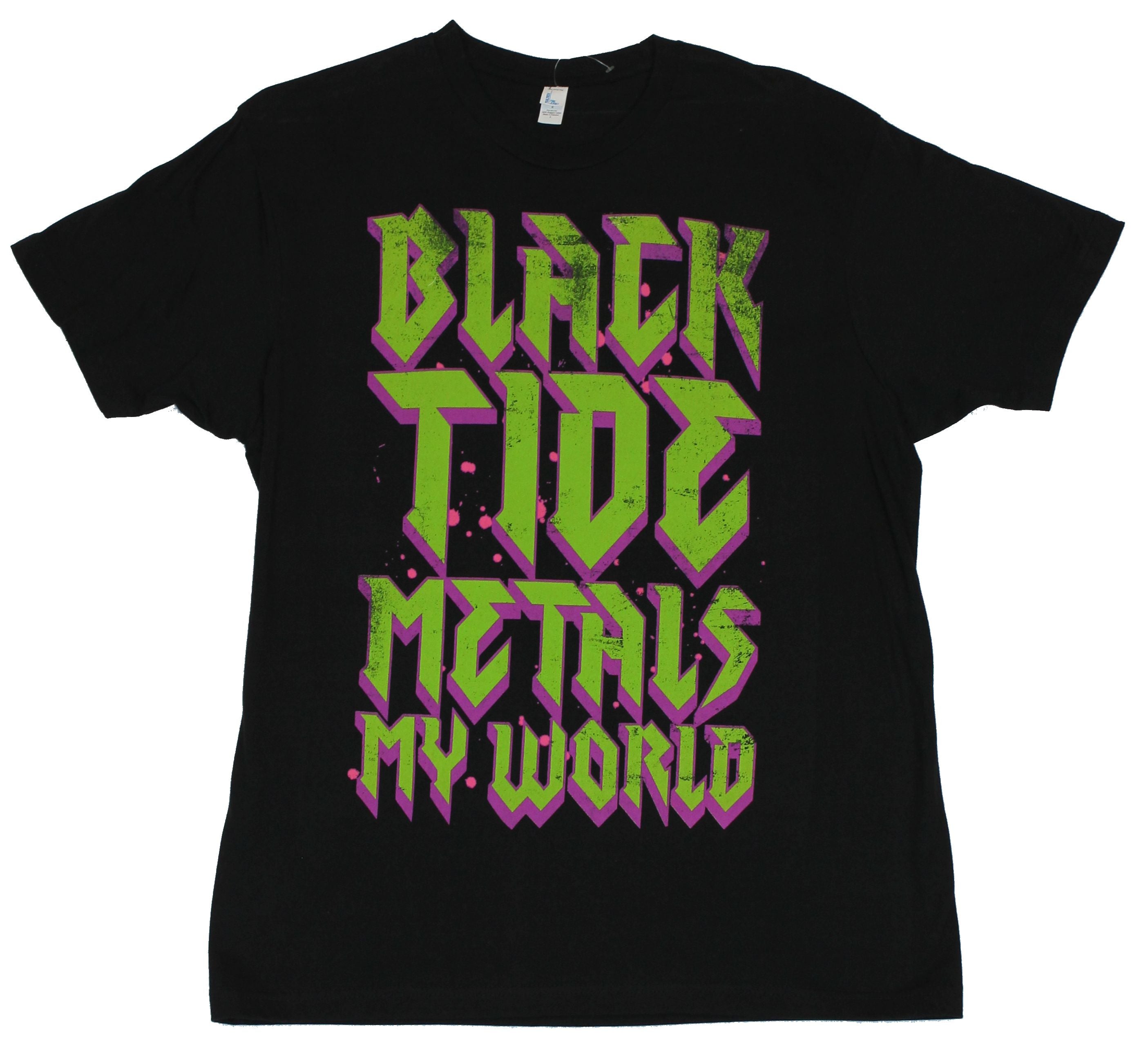 Black Tide Mens T-Shirt  - Black Tide Metals My World Drastic Logo on Black Hoodie, Sweatshirt | CiraTrend.com