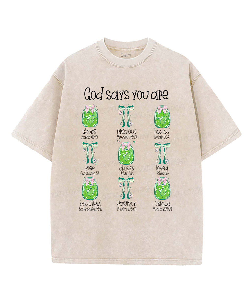 God Says You Are Unisex Washed Christian T-shirt Style001 Hoodie, Sweatshirt | CiraTrend.com (Image 1)