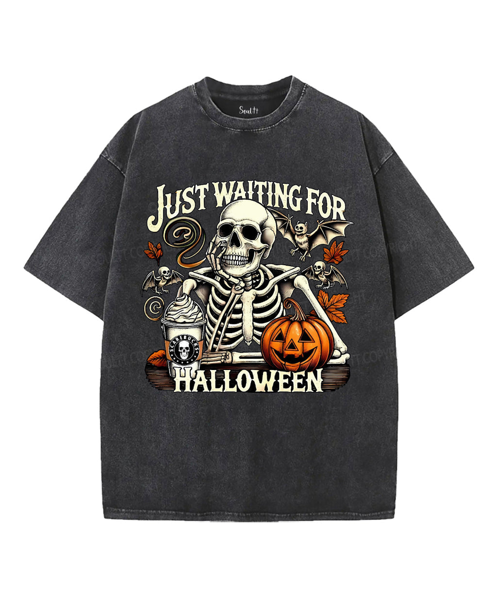Just Waiting For Halloween Unisex Washed Christian T-shirt Hoodie, Sweatshirt | CiraTrend.com (Image 2)
