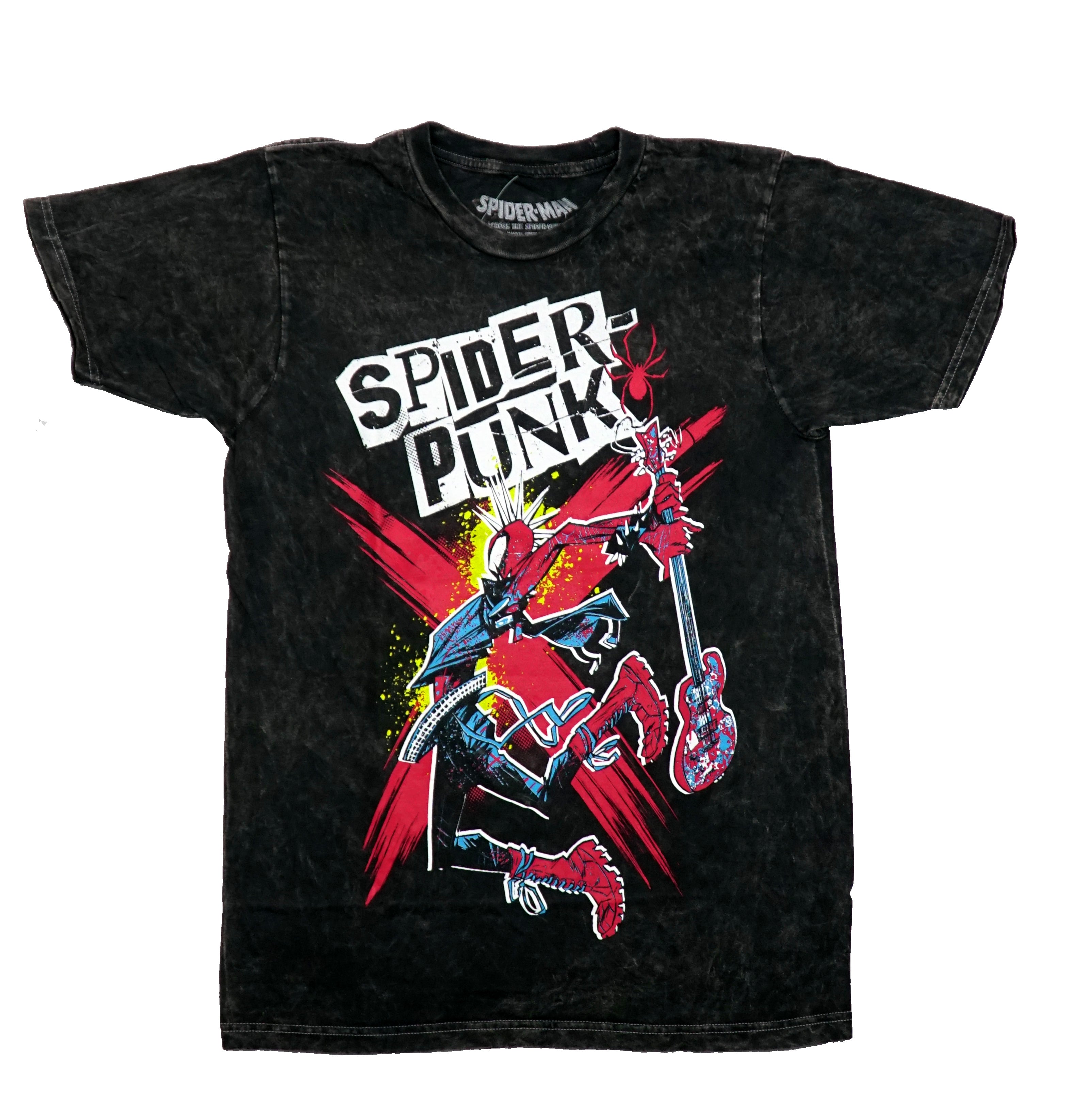 Spider-Punk Mens T-Shirt - Smashing Guitar X Attack With Name Hoodie, Sweatshirt | CiraTrend.com