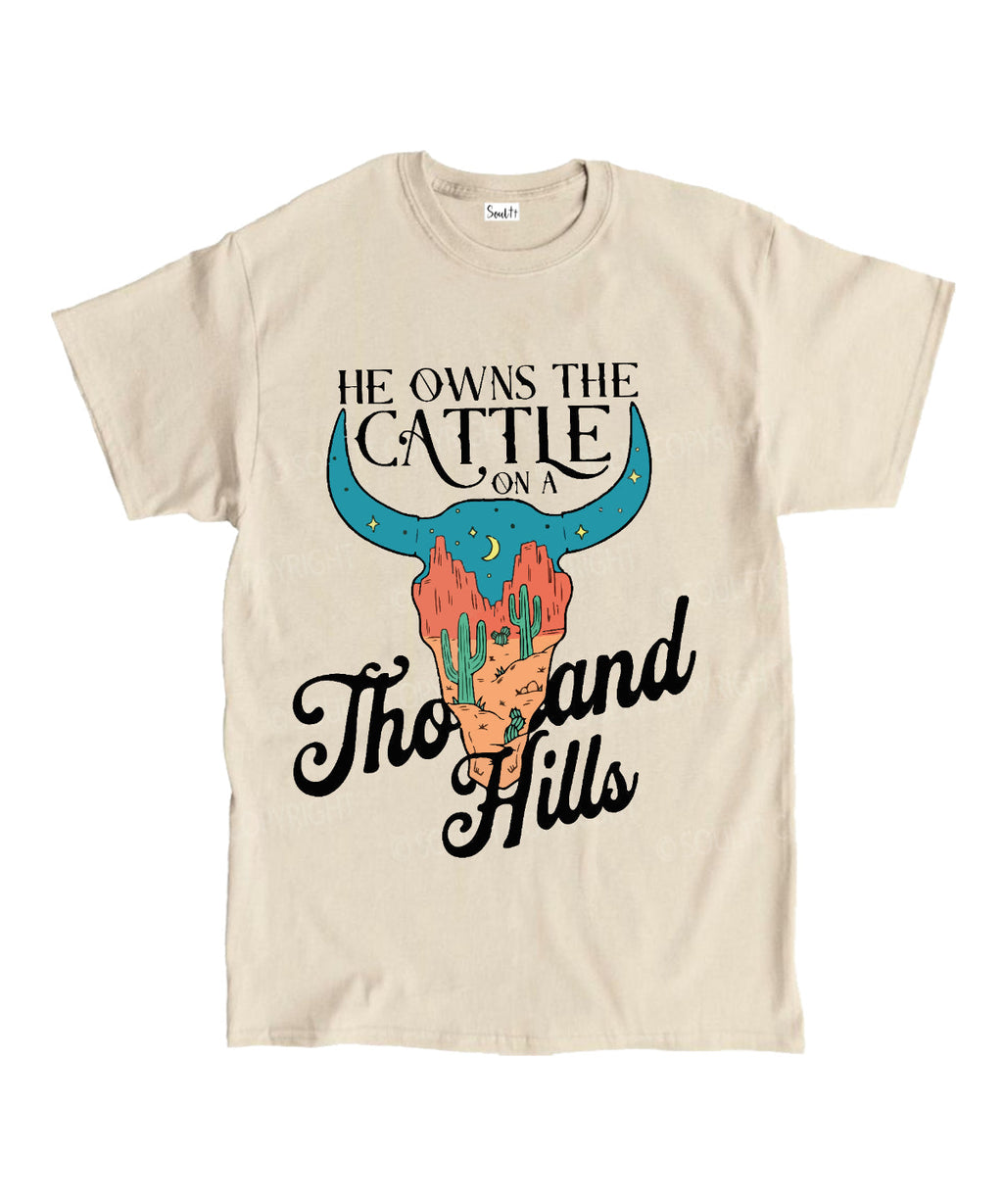 He Owns Cattle Thousand Hills Cotton Christian T-Shirts, Hoodie, Sweatshirt