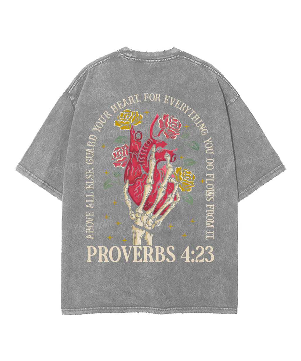 Guard Your Heart Double Sided Unisex Washed Christian T-shirt Hoodie, Sweatshirt | CiraTrend.com (Image 5)