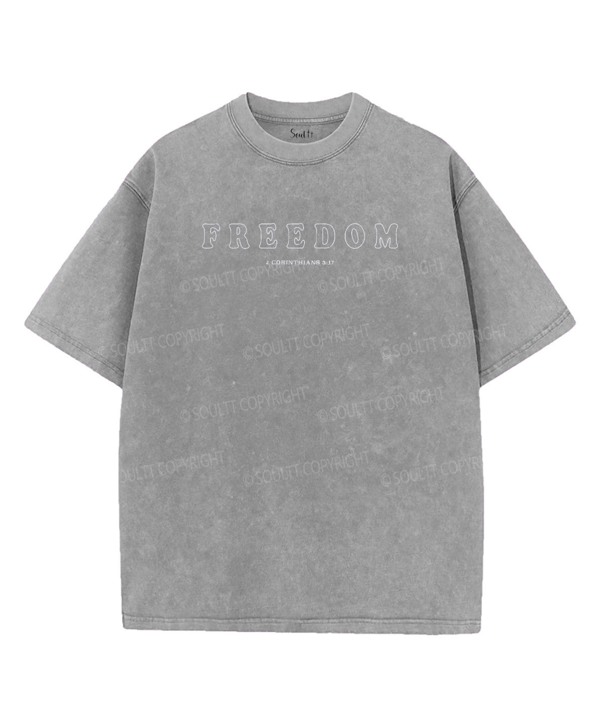 Where The Spirit Of The Lord Double Sided Unisex Washed Christian T-shirt Hoodie, Sweatshirt | CiraTrend.com (Image 4)