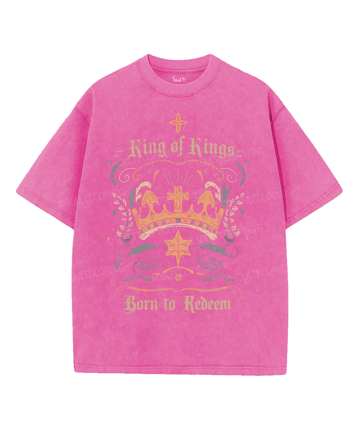 King Of Kings Washed Christian T-shirt Hoodie, Sweatshirt | CiraTrend.com (Image 3)