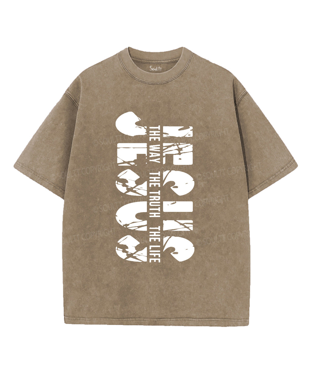 The Way The Truth The Life Washed Christian T-shirt Hoodie, Sweatshirt | CiraTrend.com (Image 5)