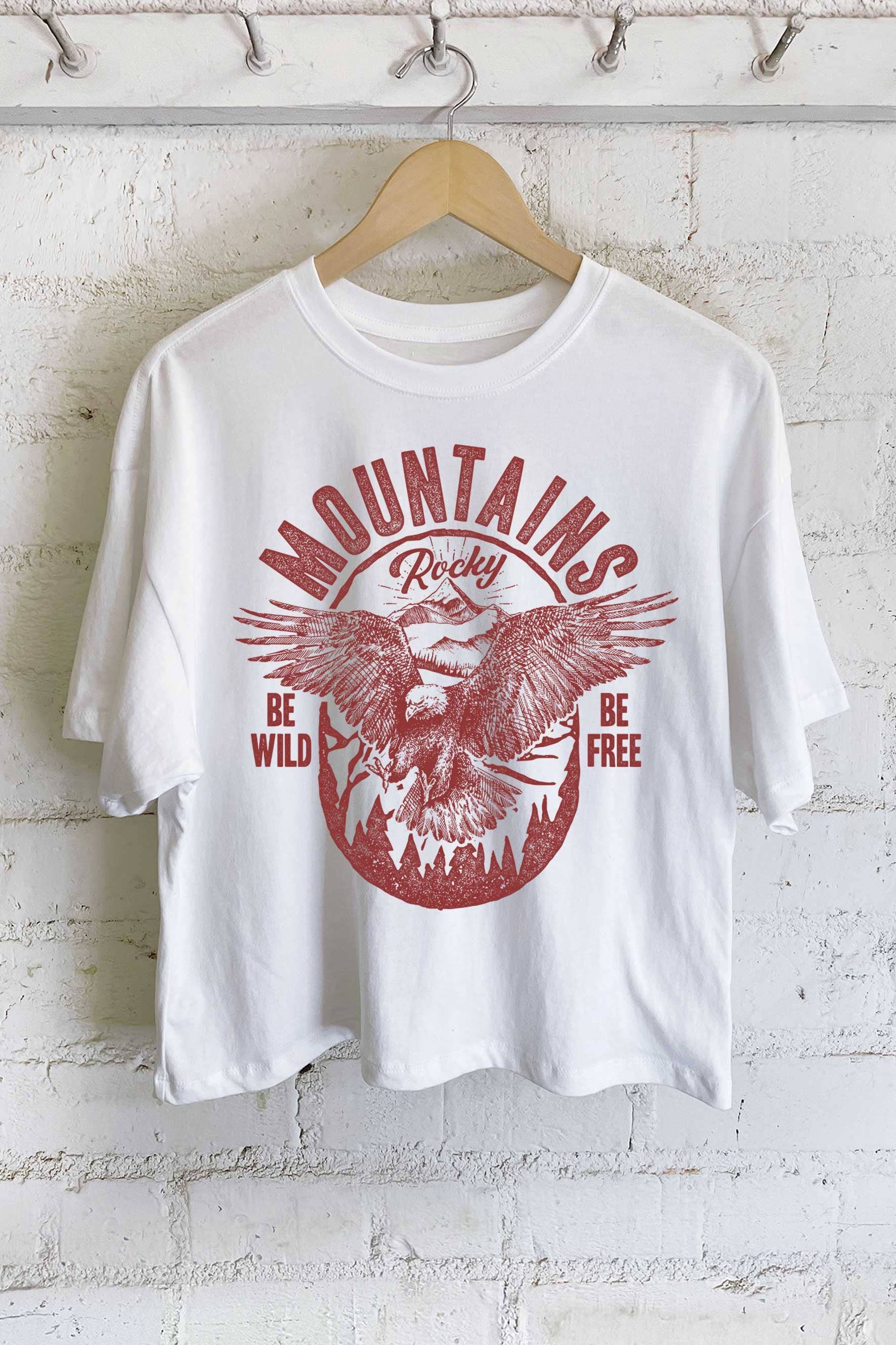 Mountains Rocky Graphic Long Crop Top