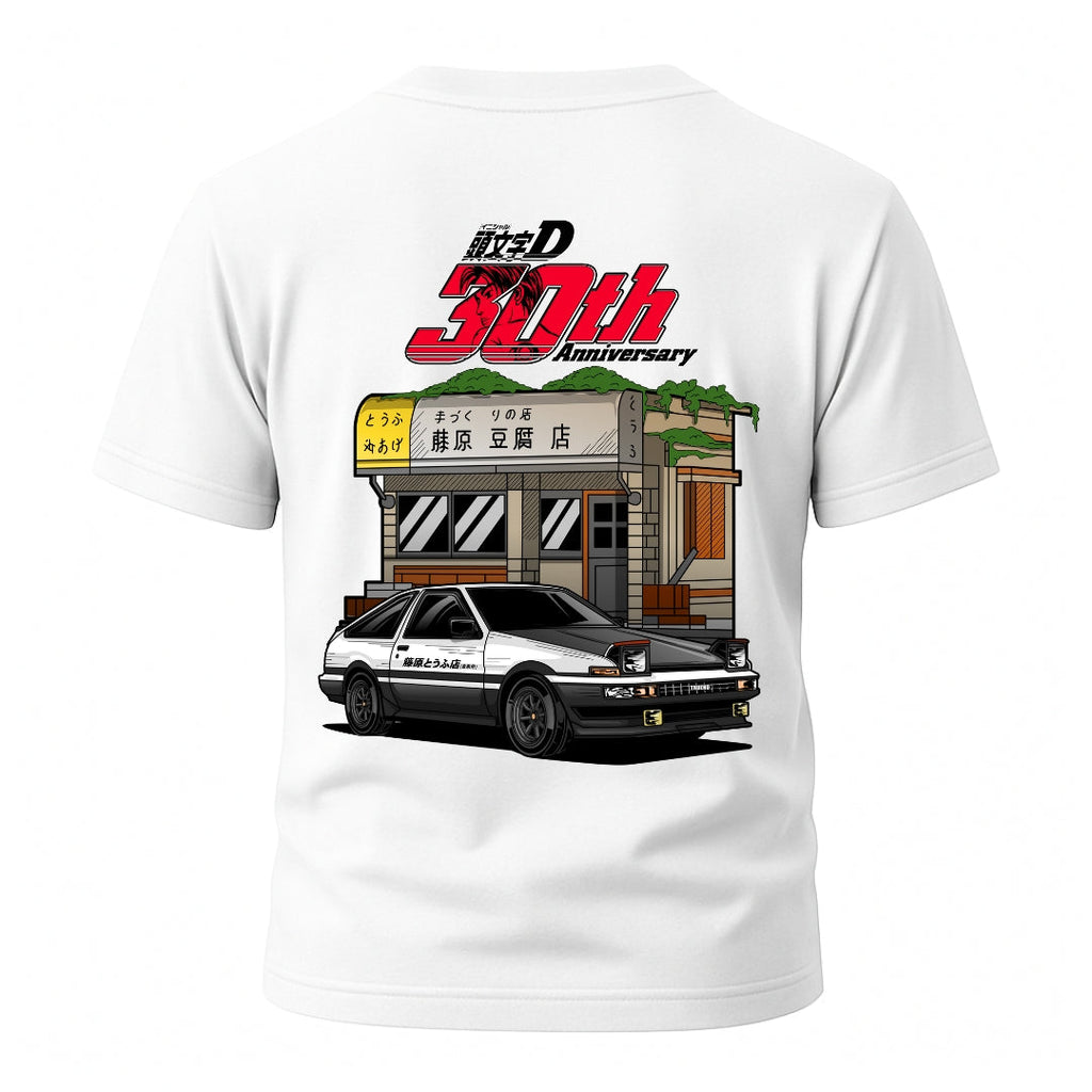 Initial D 30th Anniversary AE86 Fujiwara Tofu Shop T-Shirt Hoodie, Sweatshirt | CiraTrend.com (Image 1)