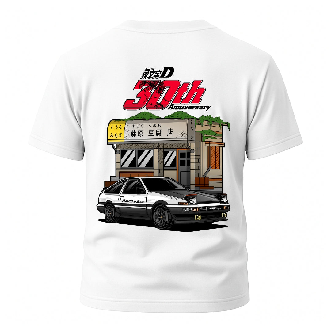 Initial D 30th Anniversary AE86 Fujiwara Tofu Shop T-Shirt Hoodie, Sweatshirt | CiraTrend.com (Image 1)