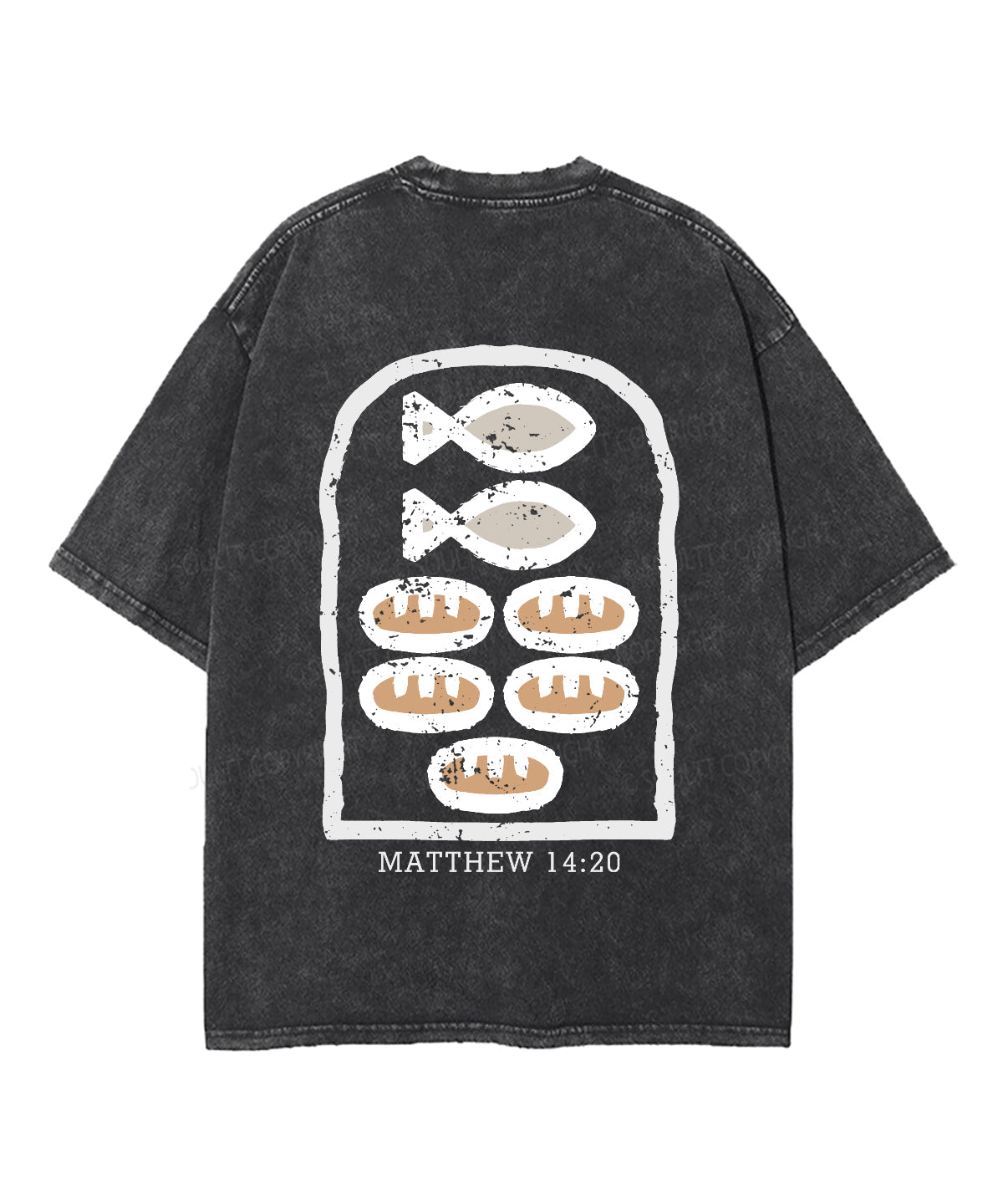 They All Ate And Were Satisfied Double Sided Unisex Washed Christian T-shirt Style003 Hoodie, Sweatshirt (Image 5)