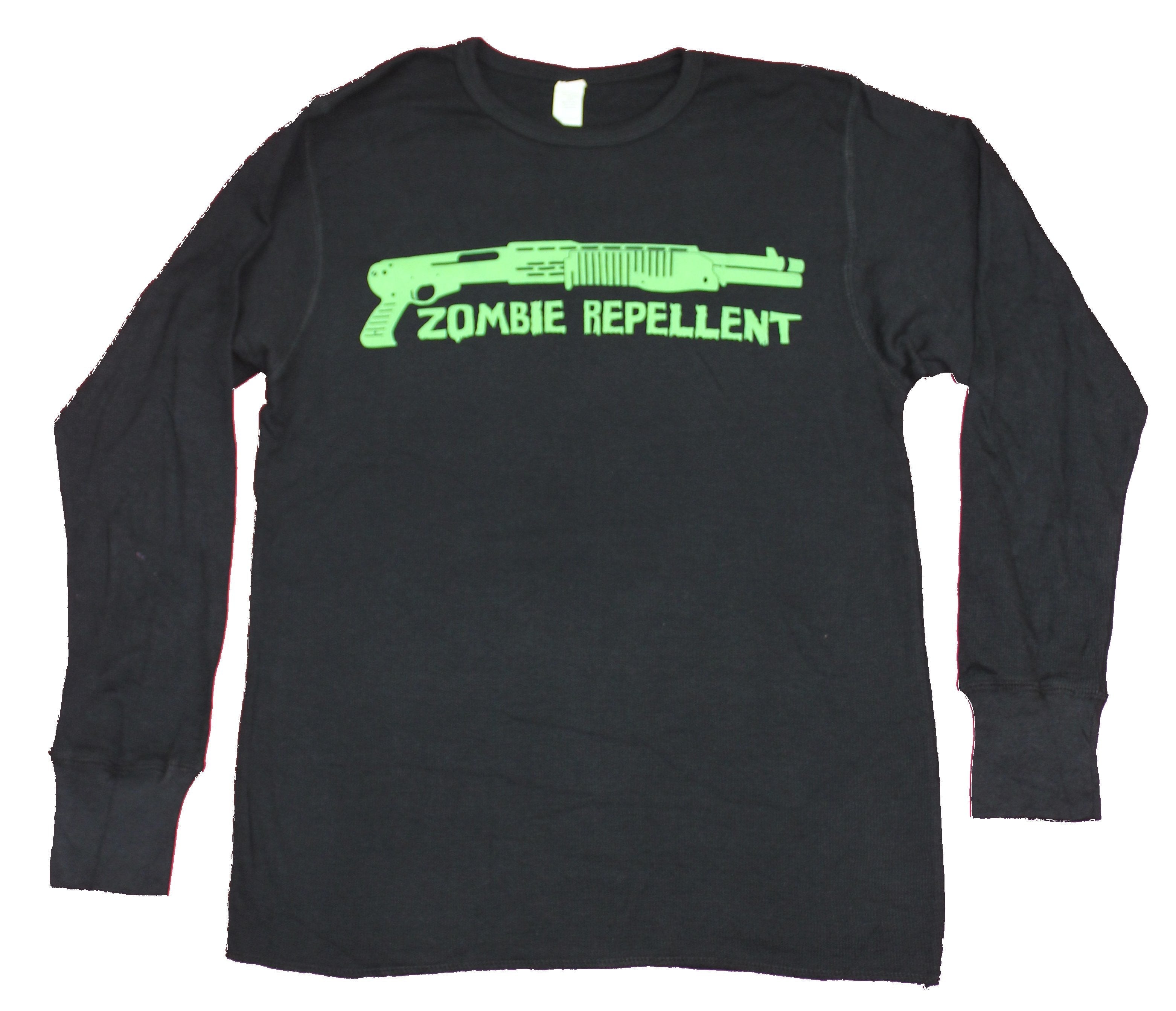 Resident Evil Mens Thermal Shirt - Green Zombie Repellent Shot Gun Image Hoodie, Sweatshirt | CiraTrend.com