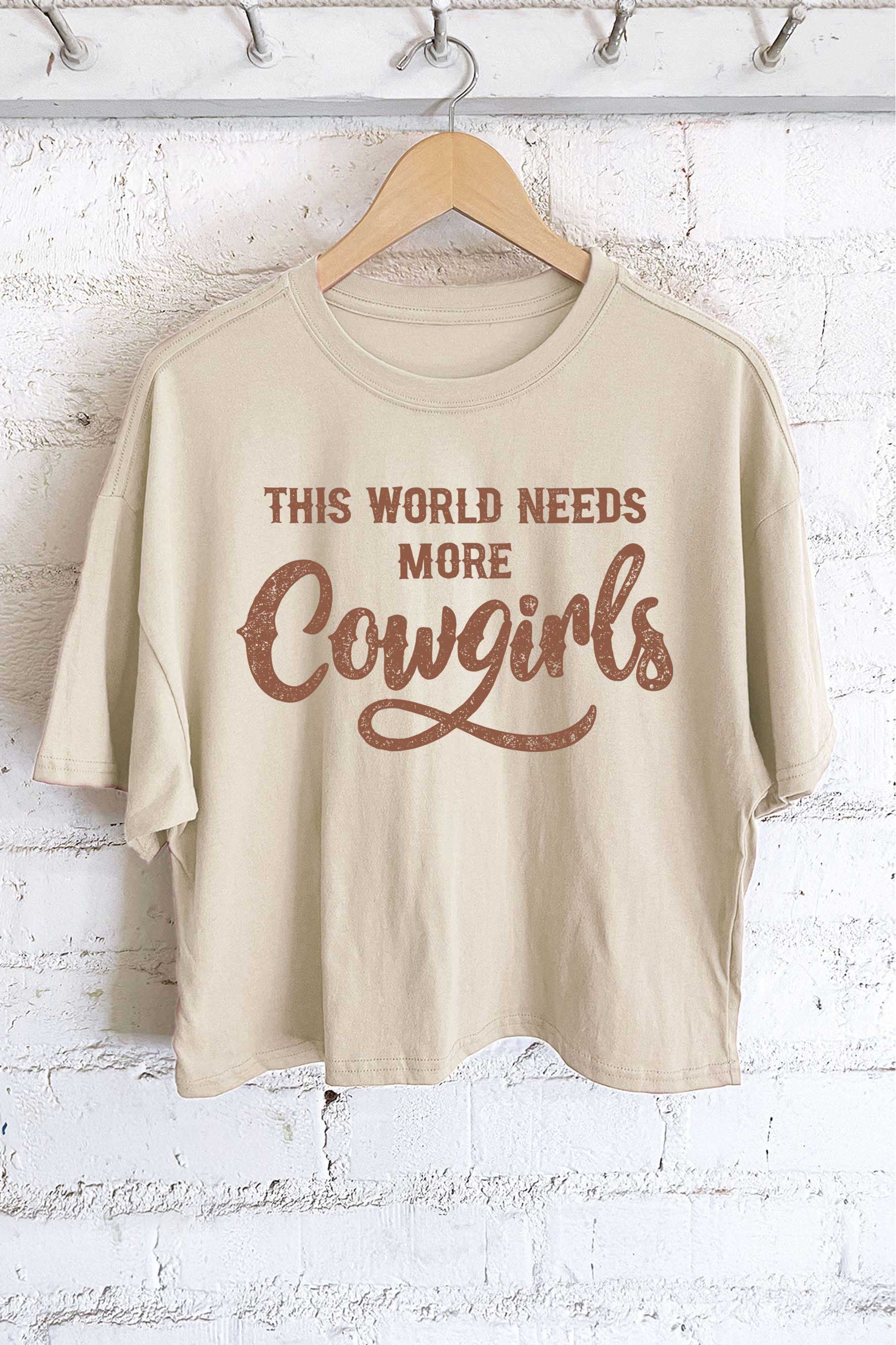 This World Needs More Cowgirls Graphic Long Crop Top