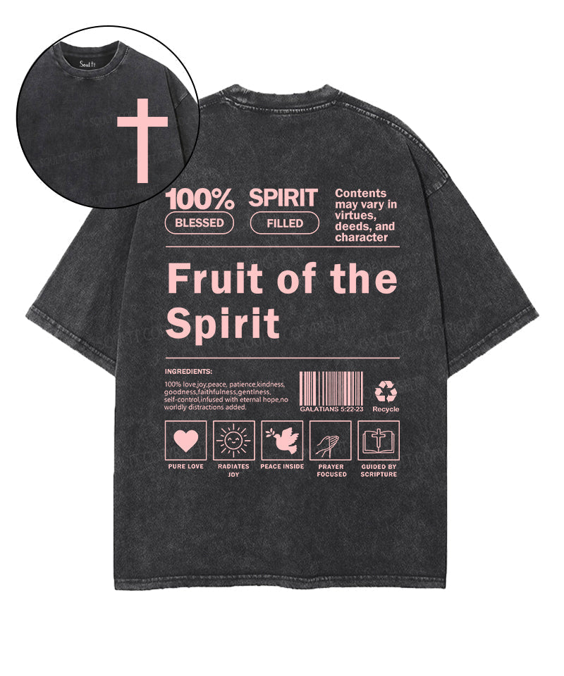 Fruit Of The Spirit Double Sided Washed Christian T-shirt Hoodie, Sweatshirt | CiraTrend.com (Image 1)