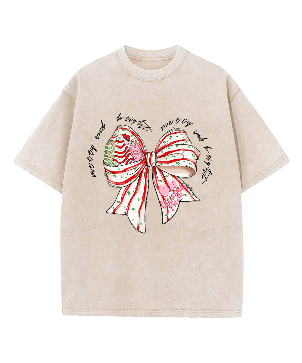 Merry And Bright Washed Christian T-shirt Hoodie, Sweatshirt | CiraTrend.com (Image 4)