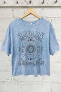 Dream of the Sun and Moon Graphic Mineral Washed Crop Top