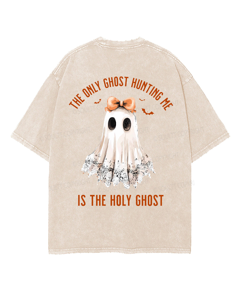 The Only Ghost Hunting Me Double Sided Unisex Washed Christian T-shirt Hoodie, Sweatshirt | CiraTrend.com (Image 2)