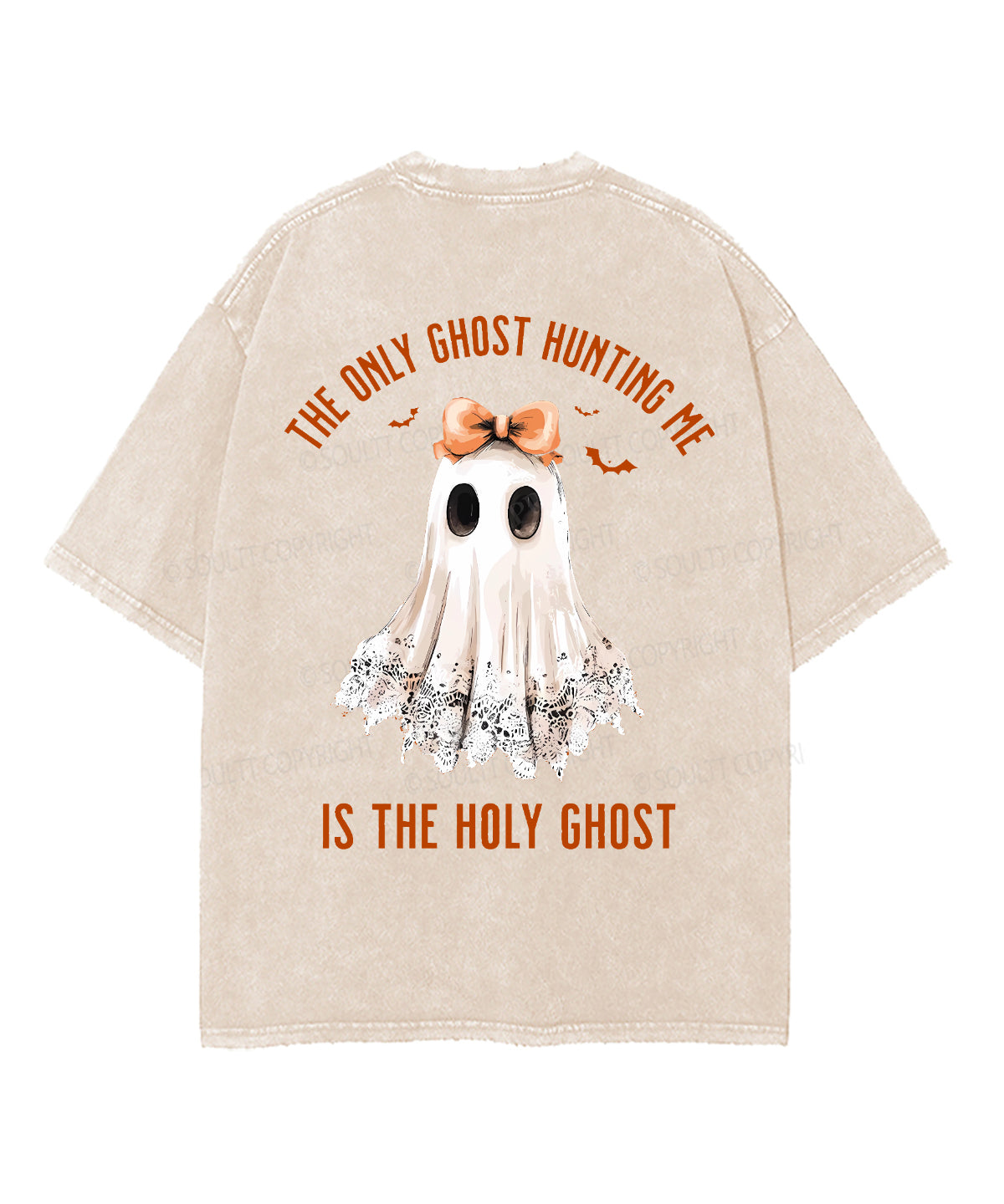 The Only Ghost Hunting Me Double Sided Unisex Washed Christian T-shirt Hoodie, Sweatshirt | CiraTrend.com (Image 2)