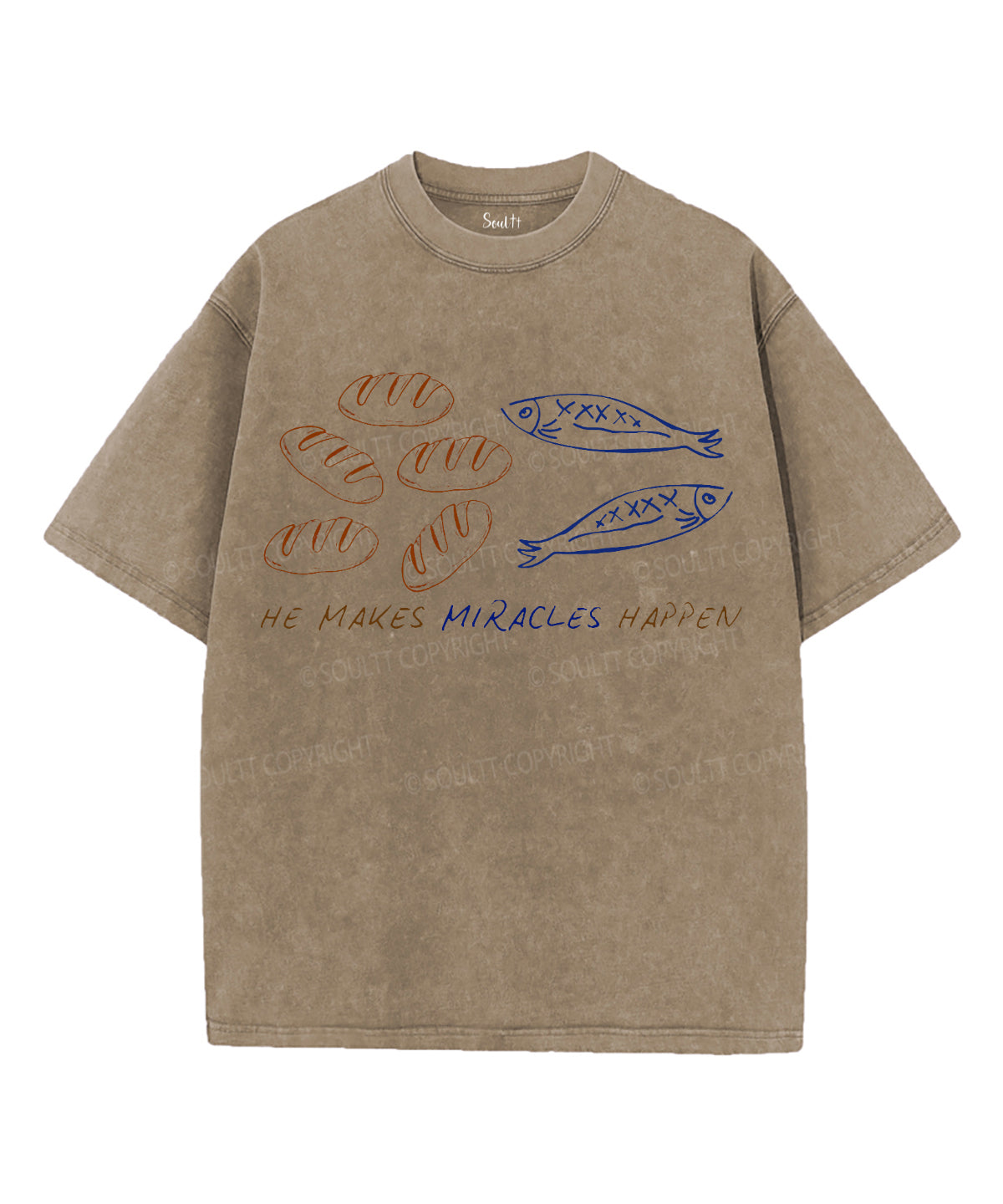 Fish And Bread Unisex Washed Christian T-shirt Hoodie, Sweatshirt | CiraTrend.com (Image 5)