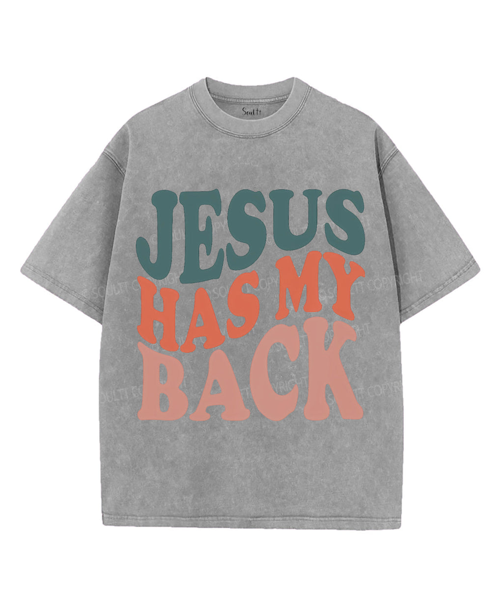 Jesus Has My Back Unisex Washed Christian T-shirt Style001 Hoodie, Sweatshirt | CiraTrend.com (Image 4)