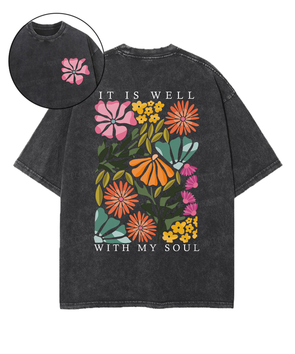 It Is Well With My Soul Double Sided Unisex Washed Christian T-shirt Style010 Hoodie, Sweatshirt | CiraTrend.com (Image 1)