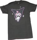 Kuromi Mens T-Shirt -  Outline with Heart Eyes Heart on Back Hoodie, Sweatshirt | CiraTrend.com