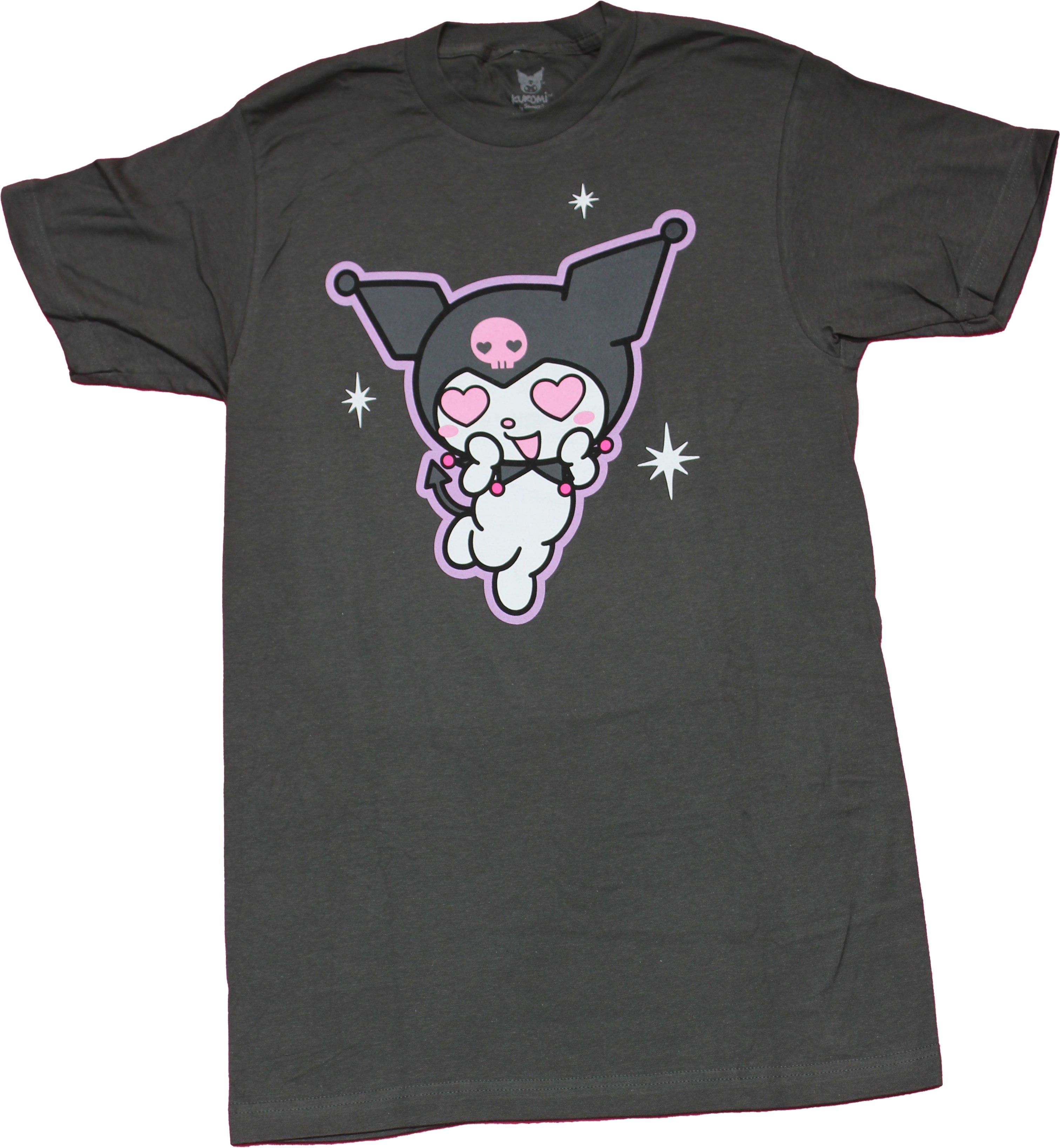 Kuromi Mens T-Shirt -  Outline with Heart Eyes Heart on Back Hoodie, Sweatshirt | CiraTrend.com