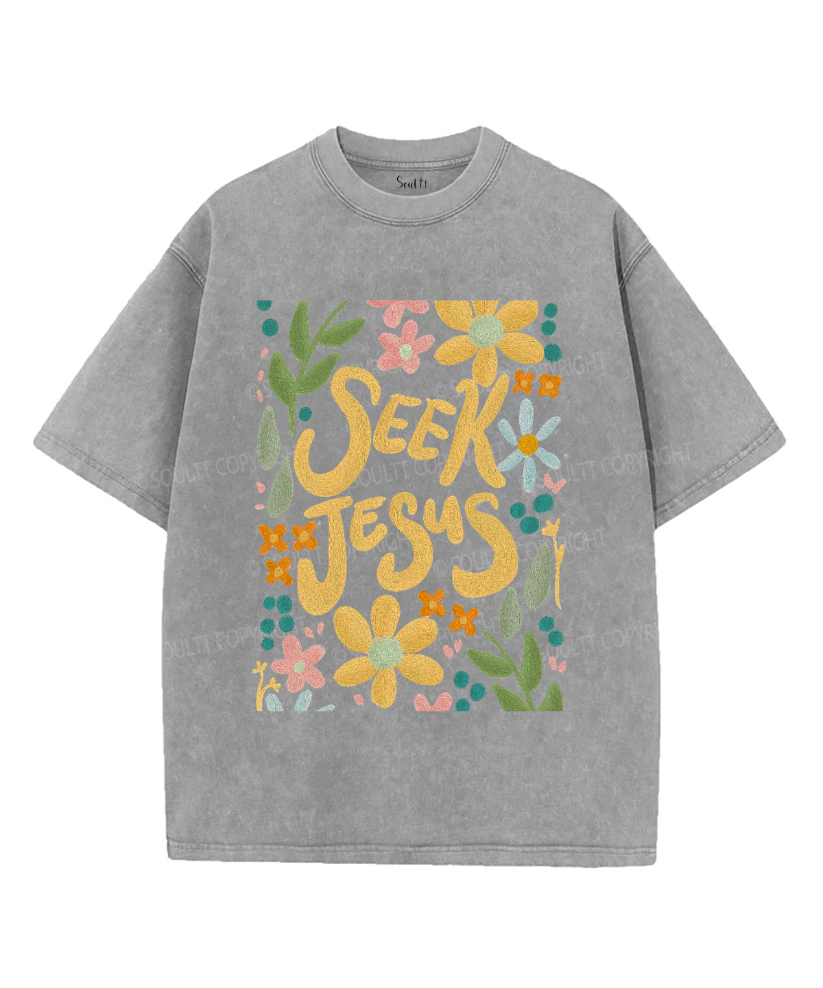 Seek Jesus Unisex Washed Christian T-shirt Hoodie, Sweatshirt | CiraTrend.com (Image 2)