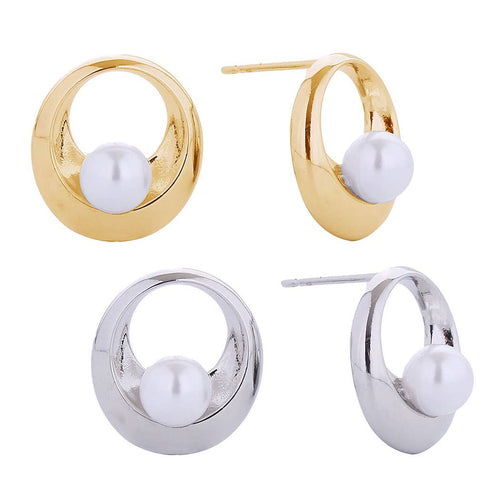 14k Gold Dipped Inner Circle Post Earrings