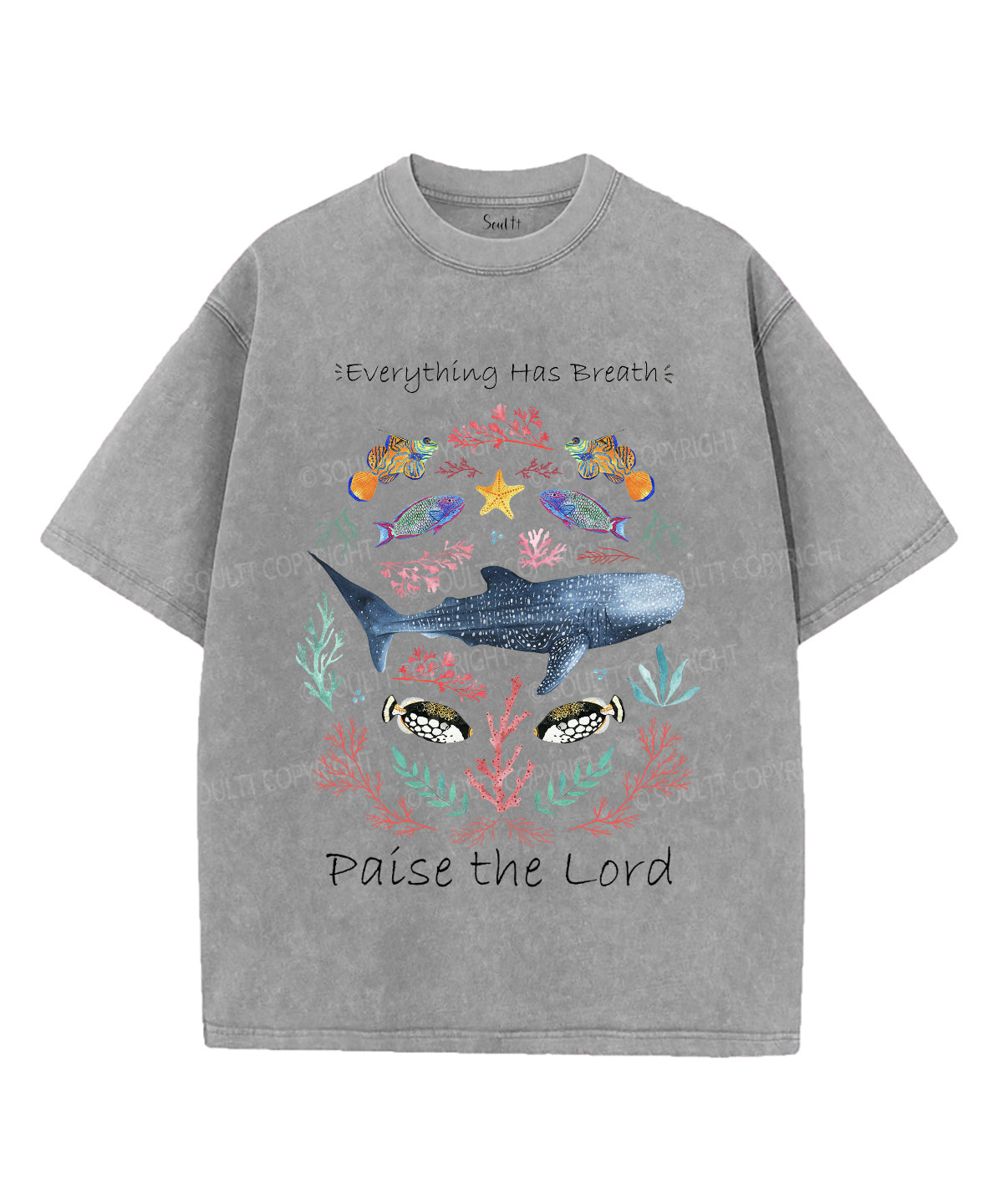 Everything Has Breath Paise The Lord Unisex Washed Christian T-shirt Hoodie, Sweatshirt | CiraTrend.com (Image 2)