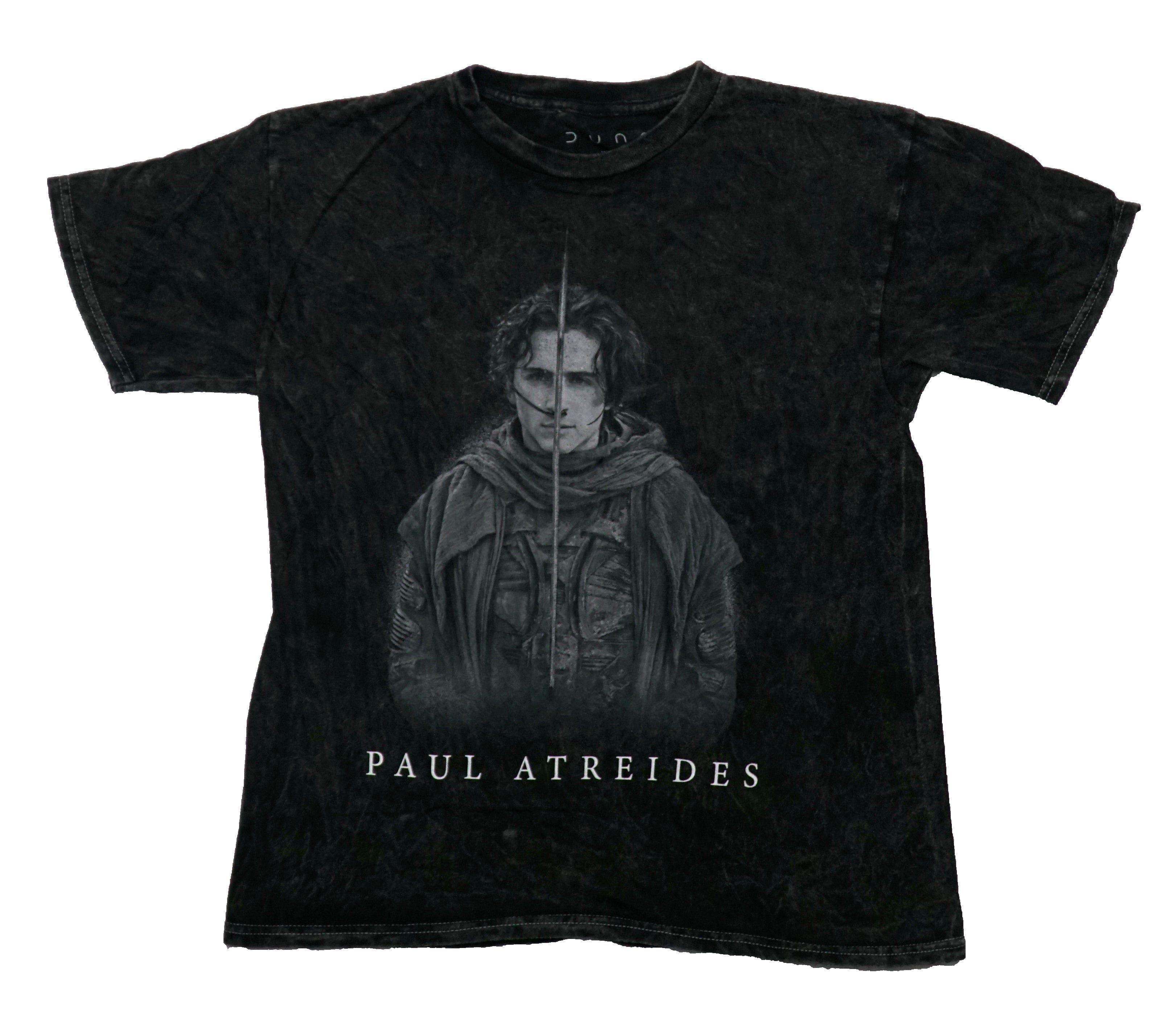 Dune Mens T-shirt -Grayscale Stone Washed Image of Paul Atreides Hoodie, Sweatshirt | CiraTrend.com