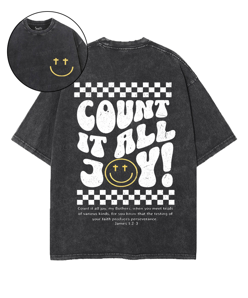 Count It All Joy Double Sided Unisex Washed Christian T-shirt Style001 Hoodie, Sweatshirt | CiraTrend.com (Image 1)