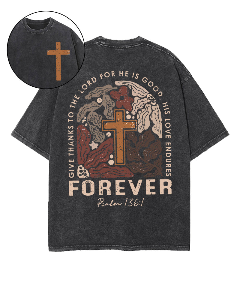 Give Thanks To The Lord Double Sised Washed Christian T-shirt Hoodie, Sweatshirt | CiraTrend.com (Image 1)