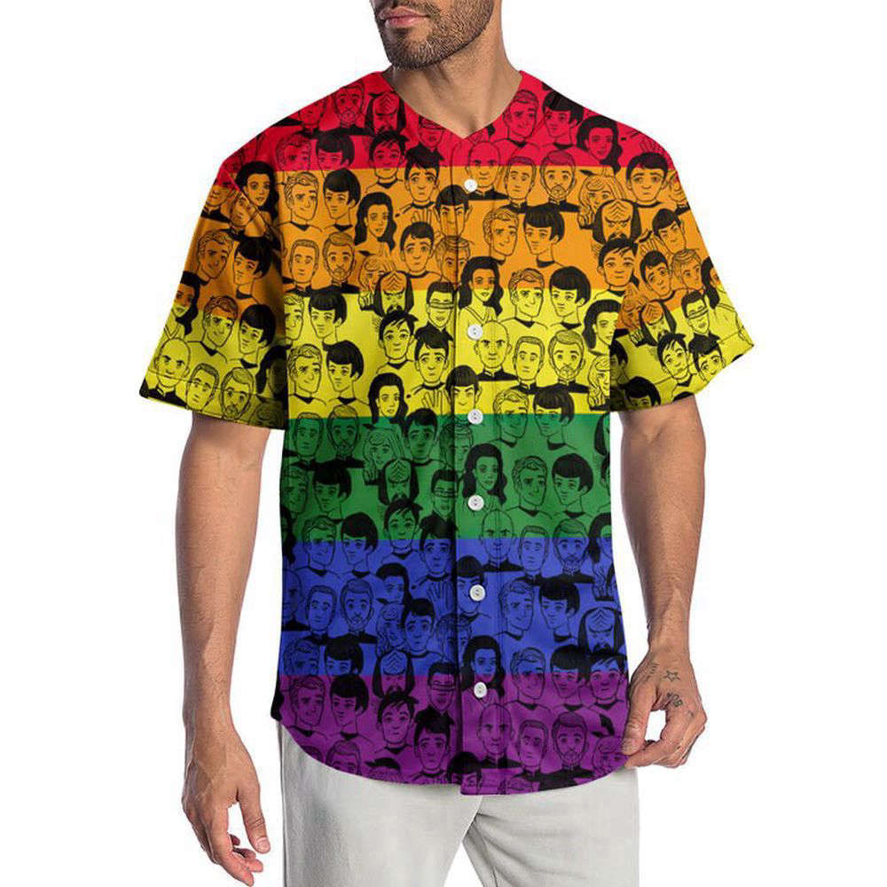 3D S.T And Faces LGBT Pride Month Baseball JerseyLover Baseball Jersey For Men Women - lylyprint.com