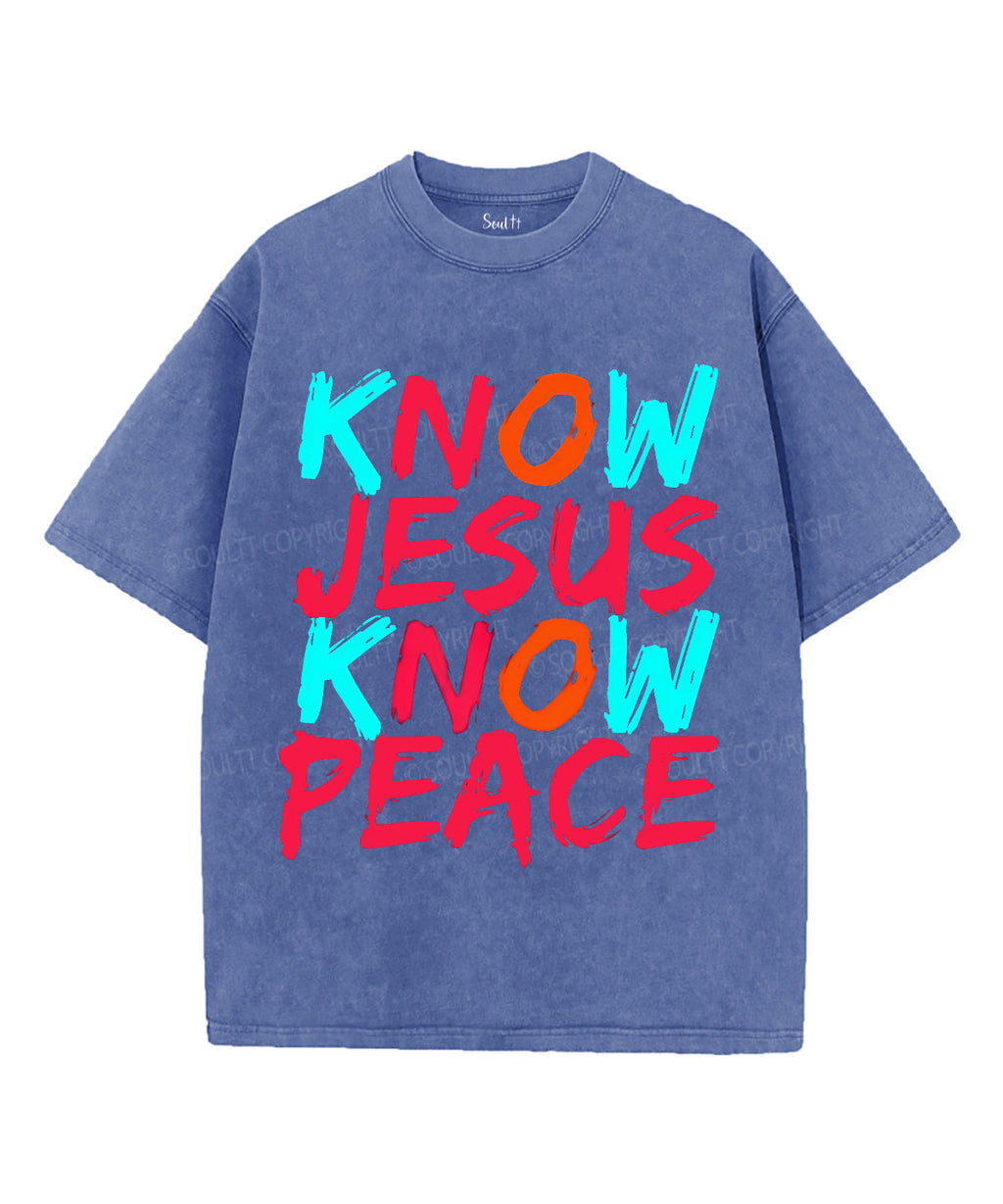 Know Jesus Know Peace Unisex Washed Christian T-shirt Hoodie, Sweatshirt | CiraTrend.com (Image 4)