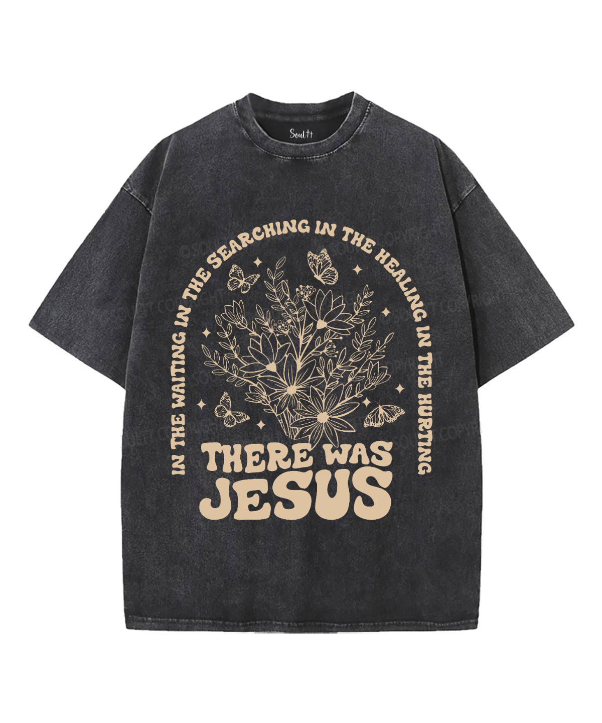 There Was Jesus Unisex Washed Christian T-shirt Hoodie, Sweatshirt | CiraTrend.com (Image 1)
