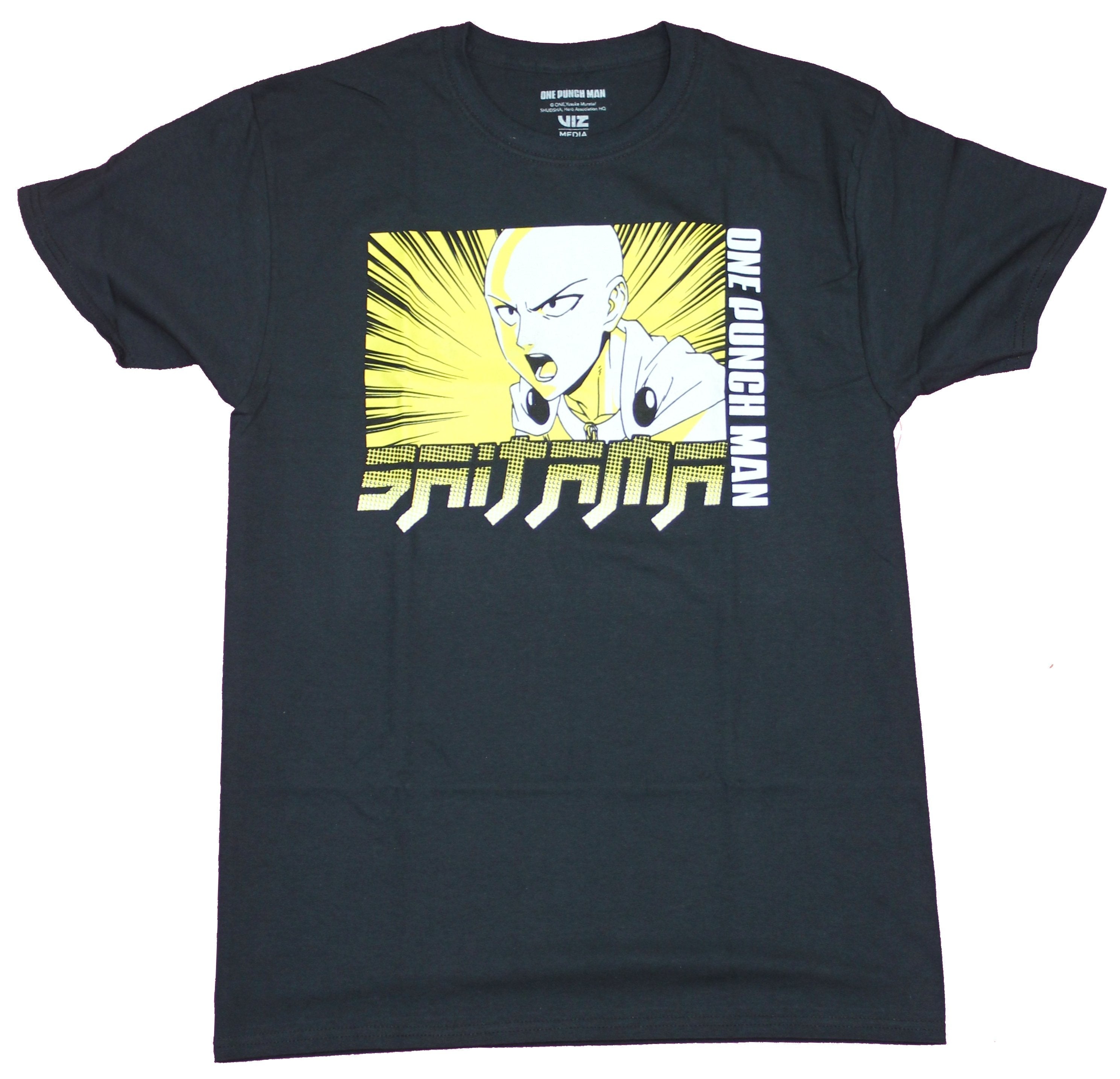 One Punch Man Mens T-Shirt  - Yellow Screaming Satima Face Image Hoodie, Sweatshirt | CiraTrend.com