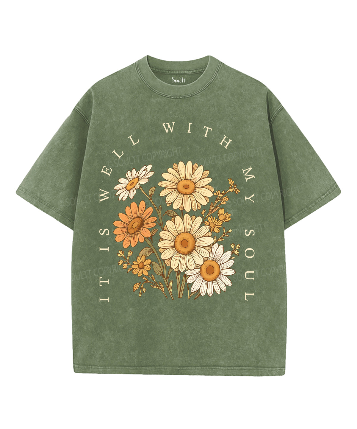 It Is Well With My Soul Unisex Washed Christian T-shirt Style016 Hoodie, Sweatshirt | CiraTrend.com (Image 1)