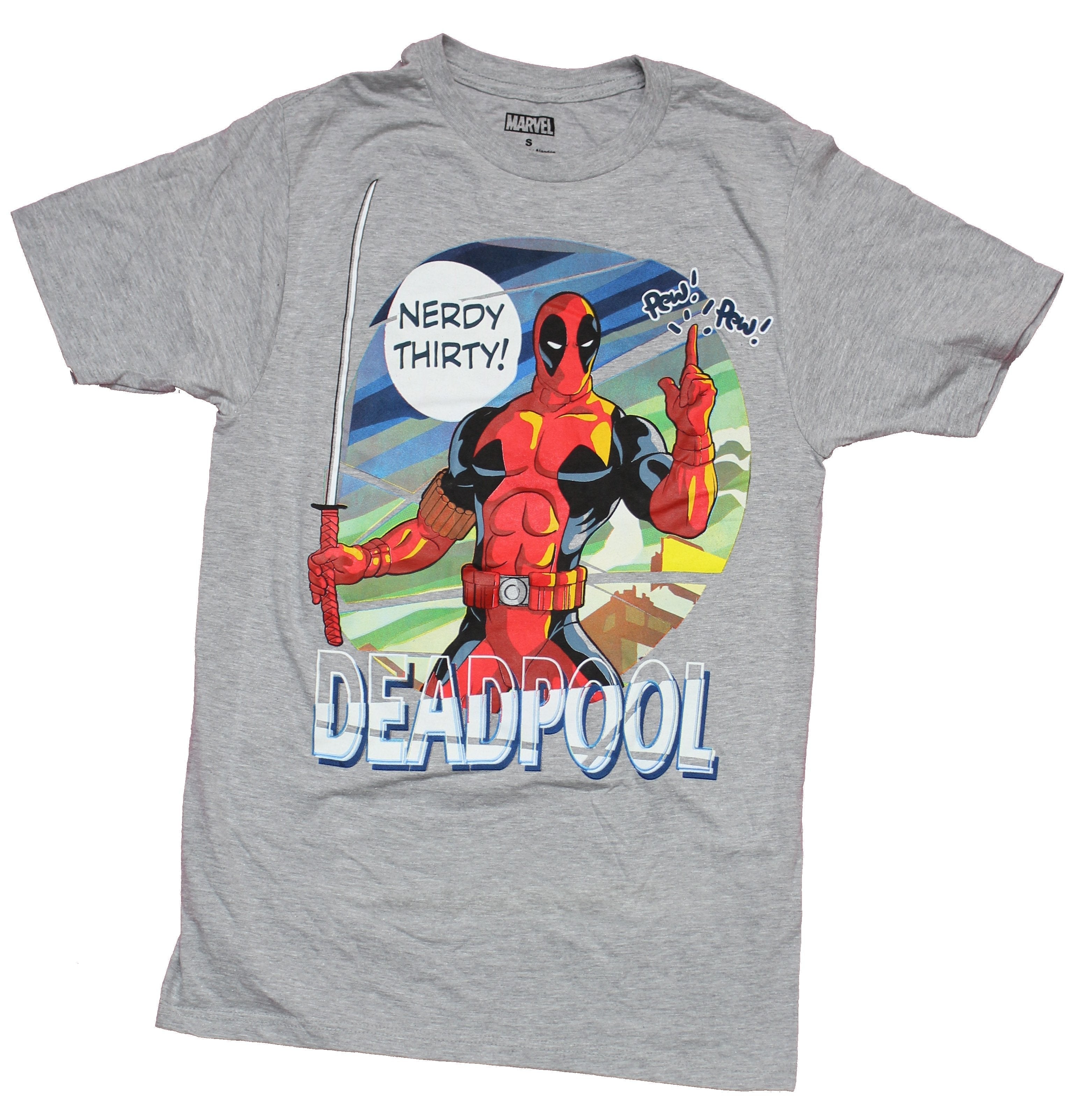 Deadpool Mens T-Shirt - Nerdy Thirty! Circle Pose Hoodie, Sweatshirt | CiraTrend.com
