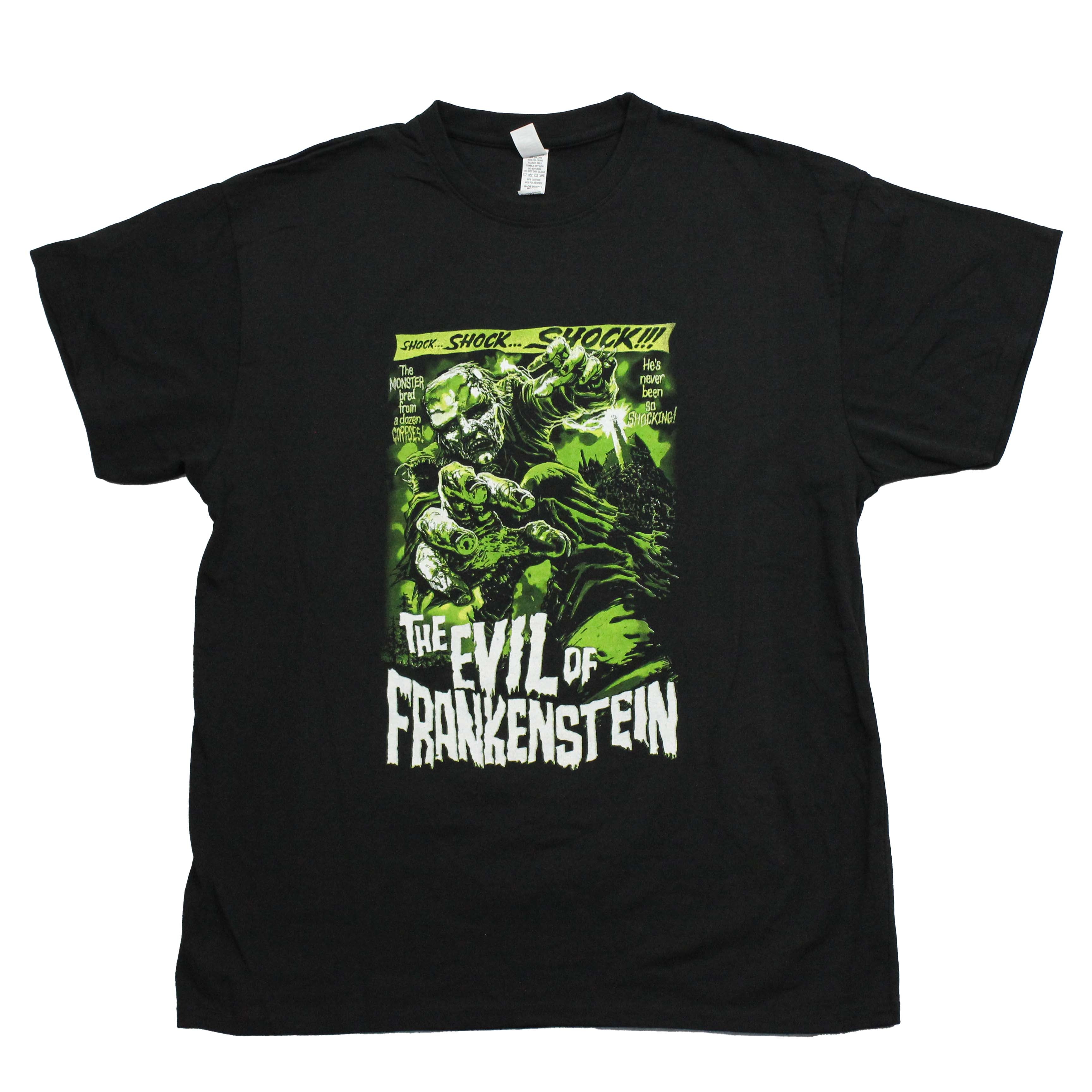 Frankenstein Mens T-Shirt - The Evil of Frankenstein He's Never Been So Shocking! Hoodie, Sweatshirt | CiraTrend.com