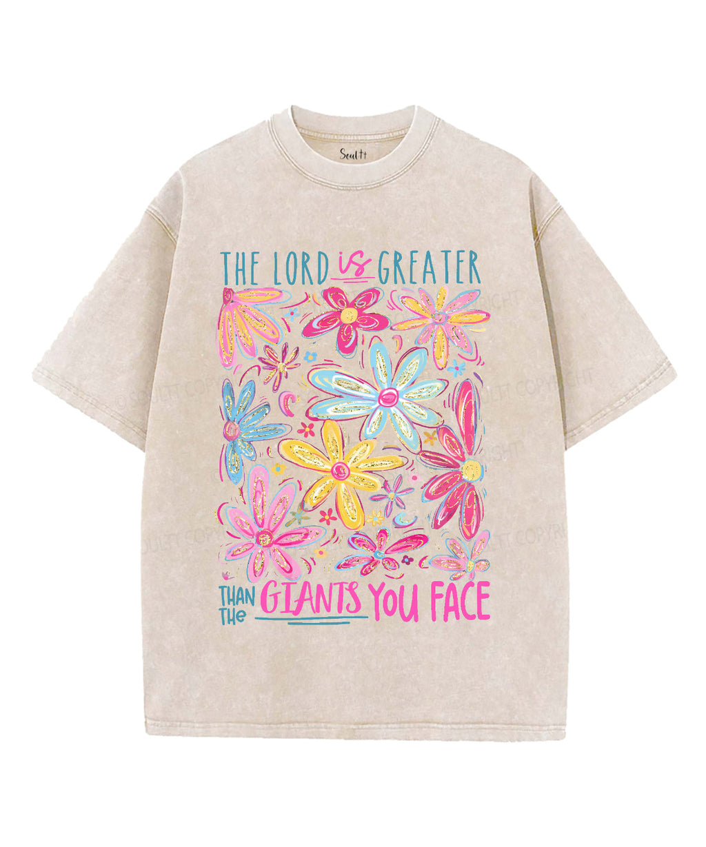 The Lord Is Greater Unisex Washed Christian T-shirt Hoodie, Sweatshirt | CiraTrend.com (Image 1)