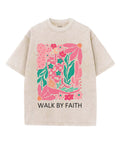 Walk By Faith Washed Christian T-shirt Hoodie, Sweatshirt | CiraTrend.com (Image 1)