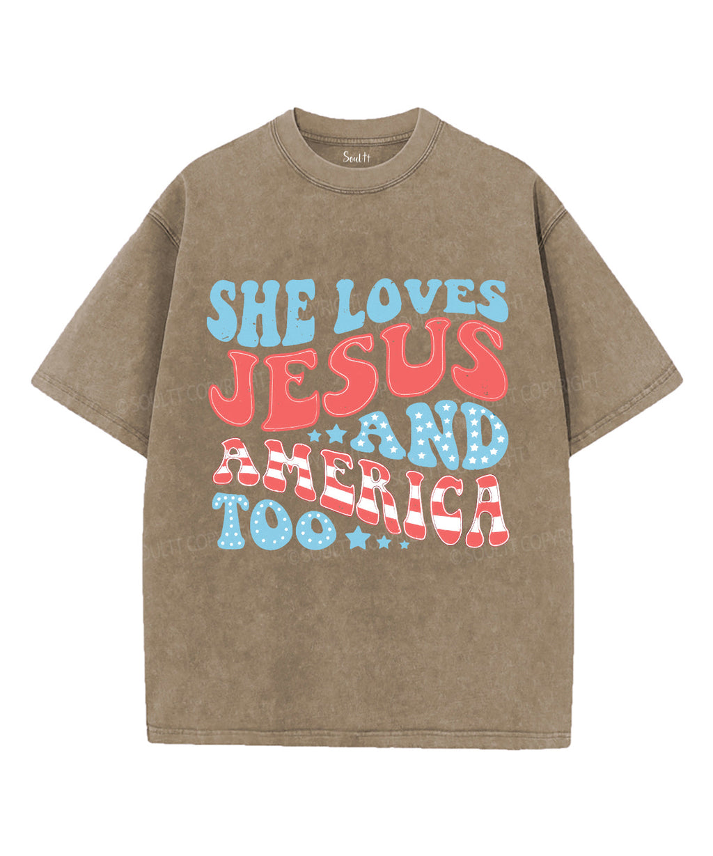 She Loves Jesus Unisex Washed Christian T-shirt Style001 Hoodie, Sweatshirt | CiraTrend.com (Image 5)