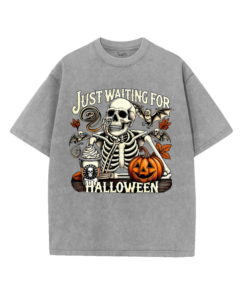 Just Waiting For Halloween Unisex Washed Christian T-shirt Hoodie, Sweatshirt | CiraTrend.com (Image 5)