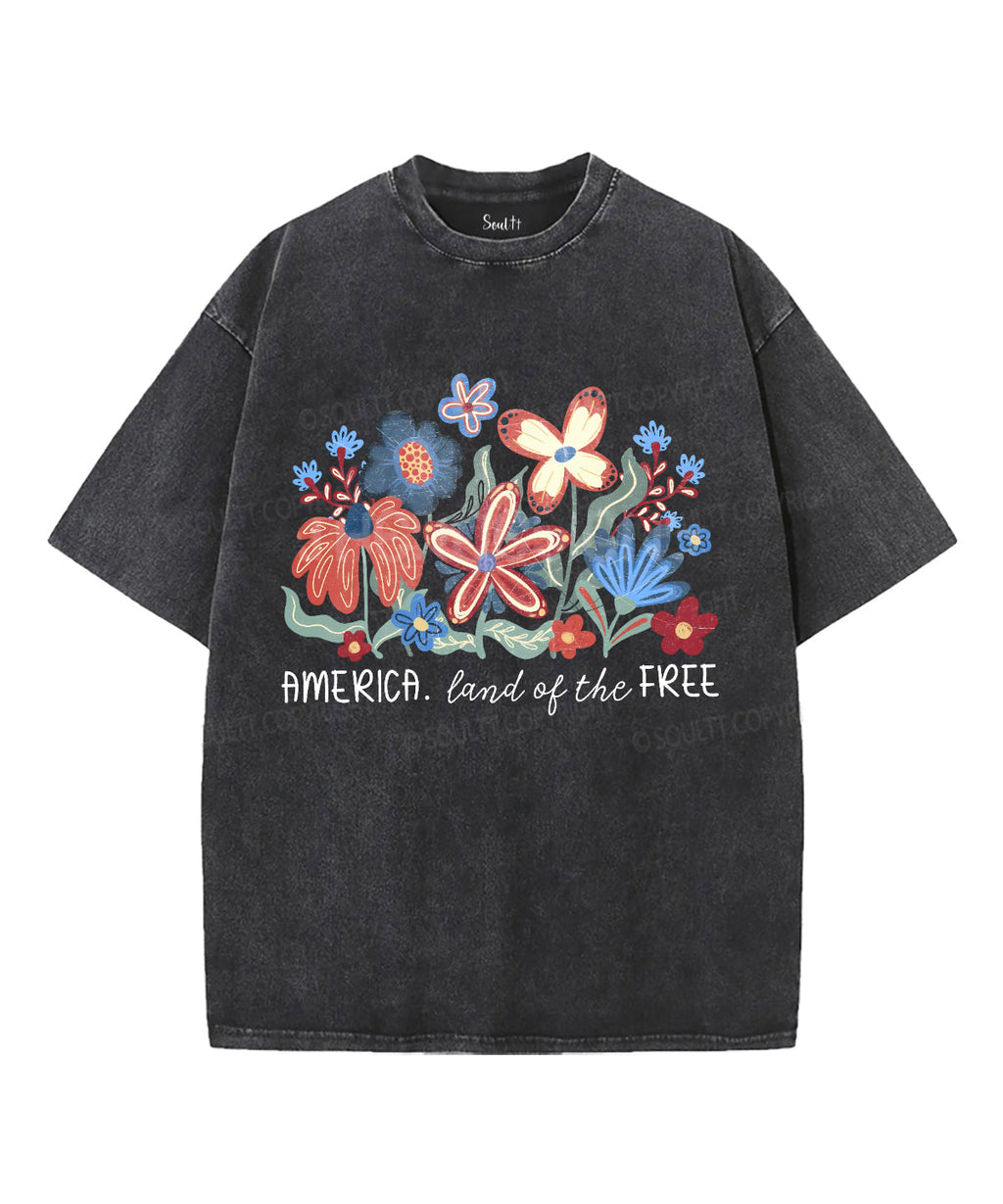 Land Of The Free Unisex Washed Christian T-shirt Style004 Hoodie, Sweatshirt | CiraTrend.com (Image 1)