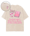 I'M Just Girl Double Sided Washed Christian T-Shirts, Hoodie, Sweatshirt