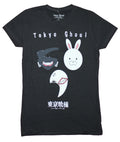 Tokyo Ghoul Girls Juniors T-Shirt - Rabbit Ghoul Masks Over Kanji Image Hoodie, Sweatshirt | CiraTrend.com