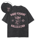 Hard Fought Double Sided Unisex Washed Christian T-shirt Hoodie, Sweatshirt | CiraTrend.com (Image 1)
