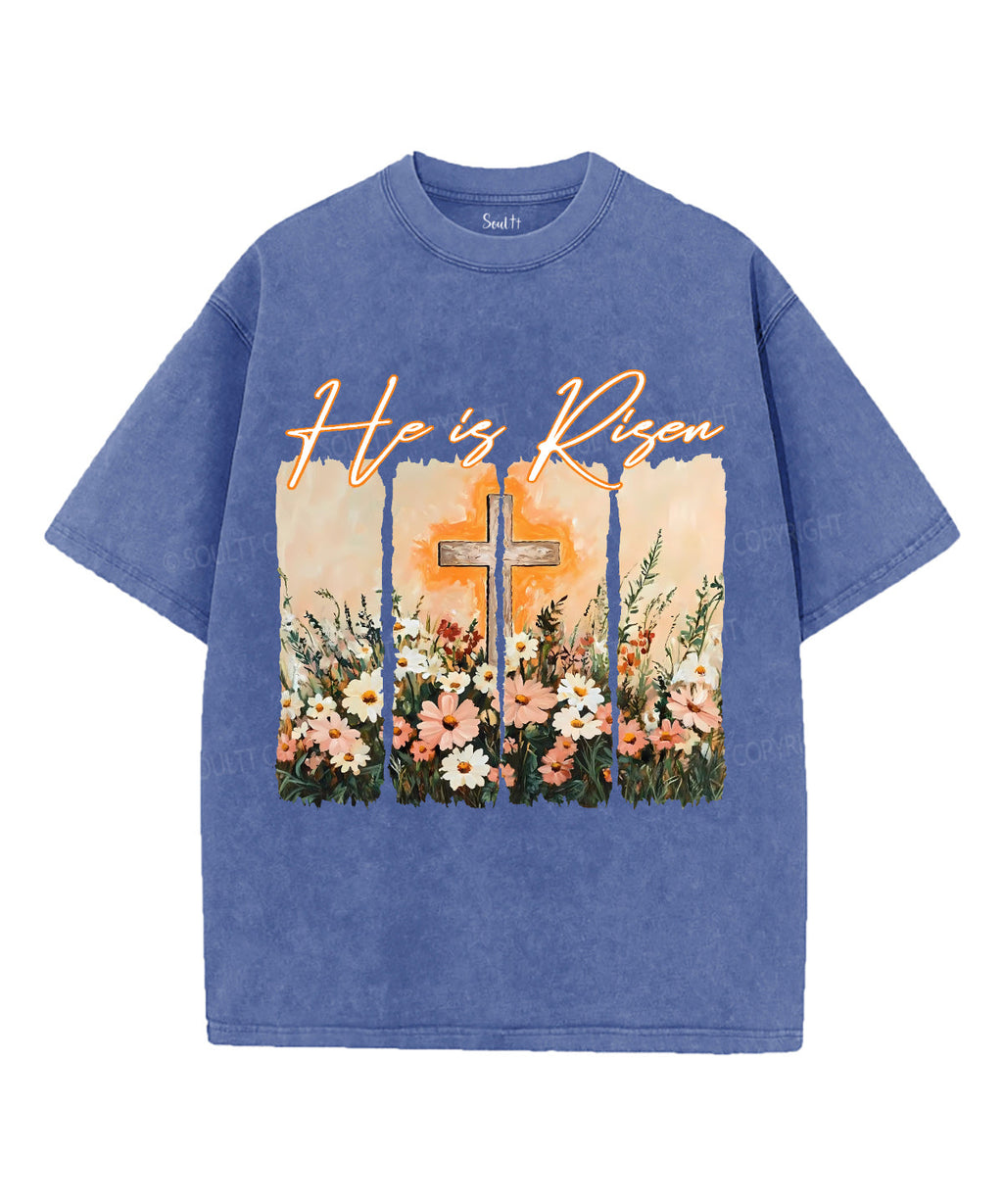 His Is Risen Unisex Washed Christian T-shirt Hoodie, Sweatshirt | CiraTrend.com (Image 3)