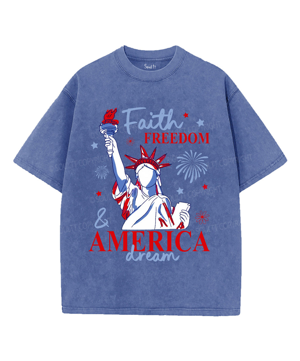 Faith Freedom Unisex Washed Christian T-shirt Hoodie, Sweatshirt | CiraTrend.com (Image 3)