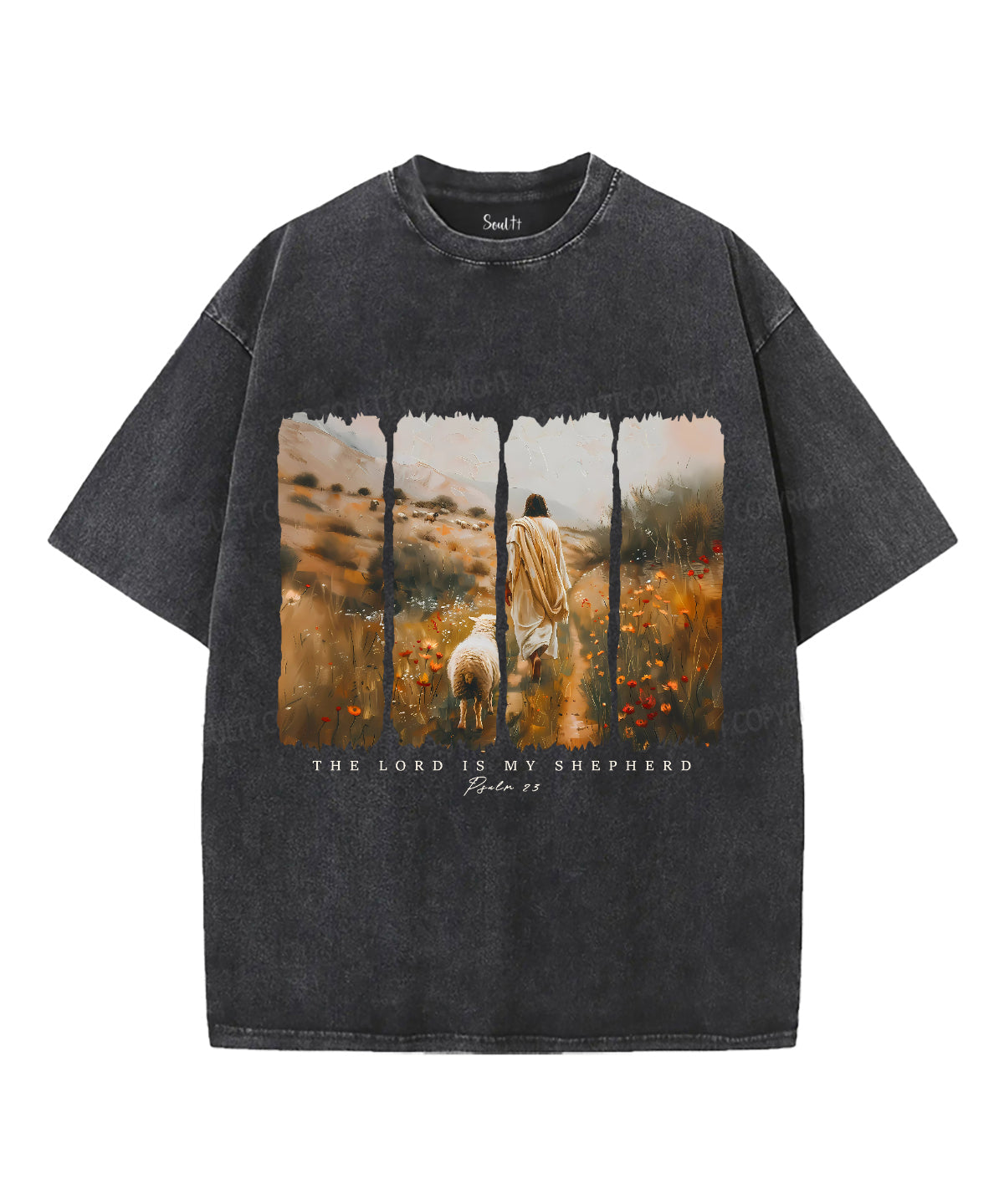 The Lord Is My Shepherd Unisex Washed Christian T-shirt Style002 Hoodie, Sweatshirt | CiraTrend.com (Image 2)